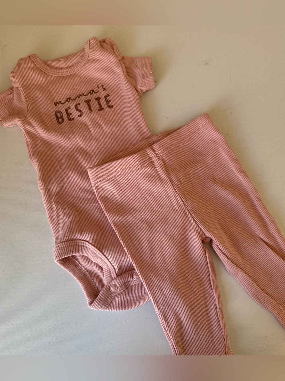 Carters Baby Girl “Mama’s Bestie” Pink Outfit
